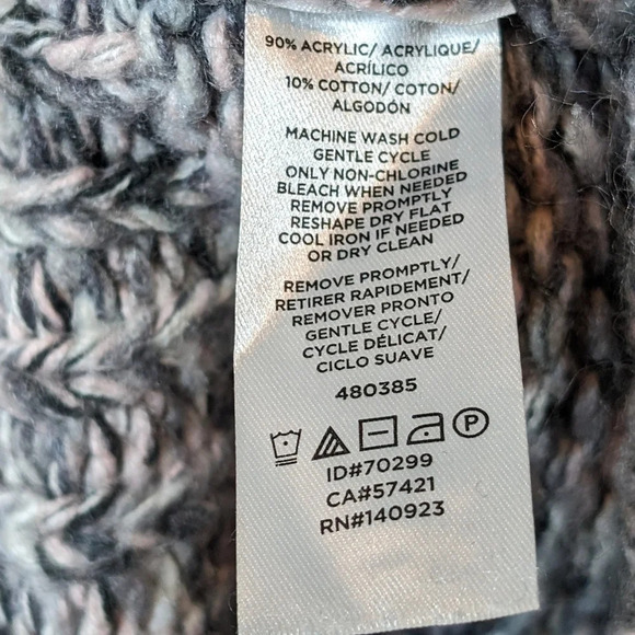 Ann Taylor LOFT Outlet Pink Grey Soft Knit Crew Sweater Woman  Small - Picture 7 of 11